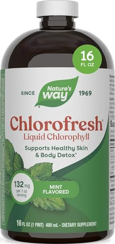 Nature's Way Complément alimentaire liquide Chlorofresh - Chlorophylle liquide - Déodorant interne - Goà »t naturel de menthe - 473 ml