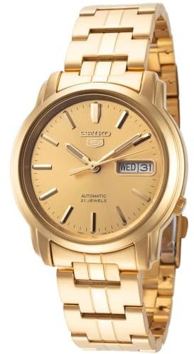 Gold Tone Stainless Steel Seiko 5 Automatic Link Bracelet