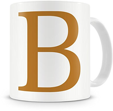givagift Letter “B” Mug – Letter B Mug, B Letter Mug, B Mug – Mug Gift/Present –Choice Of Colours– Modern/Cool/Trendy Style Mug (Gold)