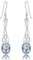 DTPSilver -Damen Haken Ohrringe 925 Sterling Silber - Keltische Dreifaltigkeitsknoten - keltischen Kollektion - Blautopas