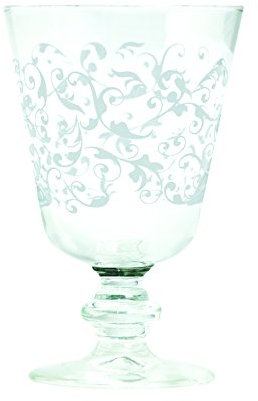 Excelsa 60826 Domus Set 6 Calici Vino, Vetro, Decorazioni Bianche