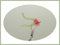 6 unidades de oro bead Squiggly Lime Worm, pesca de la trucha moscas, tamaño 10