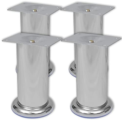 vidaXL 4 x Möbelfuß Sofafuß Sockelfuß Chrom rund 120 mm