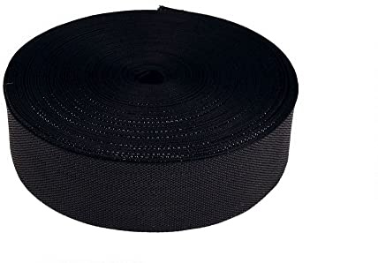 Heiro 50 Meter Polster Gurte Polyester Unelastisch Schwarz