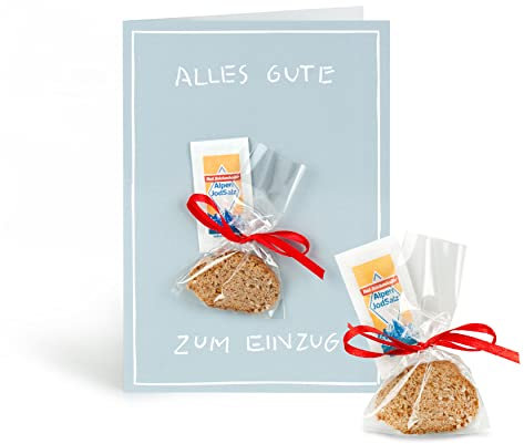 Inkognito Klappkarte mit Mini-Geschenk & Umschlag in Folie (Grußkarte A6 / Umschlag 12 x 17,5 cm) • 45524 ''Alles Gute zum Einzug Künstler Sobunthier • Mini-Geschenk-Karten