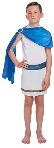 HENBRANDT Children’s Caesar Costume Roman Emperor Fancy Dress Ancient Rome Toga Tunic Outfit for Kids with Gold Detailing School Book History Day Size Large Ages 10-12 Halloween Fancy Dress for Boys | Children's, boys, Greek, Roman, toga outfit, emperor fancy dress, World Book Day, theatre, history day