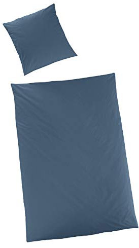 Hahn Haustextilien Uni-Luxus-Satin-Bettwäsche-Set (2er Set) Größe: 155 x 220 cm, Farbe: Petrol