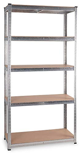 Stagecaptain Heavyrack HR-175 SR Lagerregal - 5 variabel montierbare Böden - Metallkonstruktion verzinkt - auch als Werkbank umbaubar - Tragkraft pro Boden: 175 kg - Tragkraft gesamt 875 kg - Silber