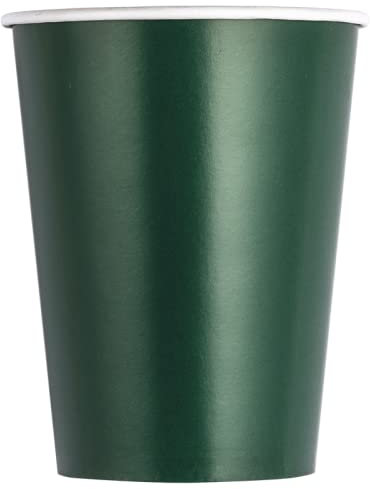 10 BICCHIERI IN CARTONE POLITENATO VERDE SCURO