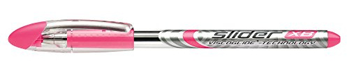 Schneider Schreibgeräte Kugelschreiber Slider Basic, Kappenmodell, XB, pink, Schaftfarbe: transparent, 5 Stück