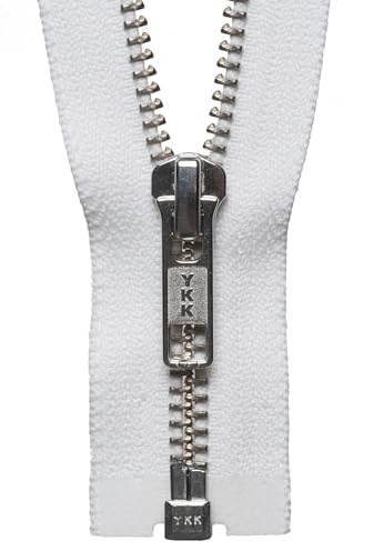 YKK Open Ended Zip, No. 501 White, 66 cm Length
