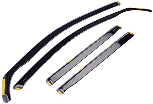 HEKO-31169 (4 Pieces) Front and Rear Wind Deflectors Fits VW GOLF A5 2007 on 5-Door Estate, Black