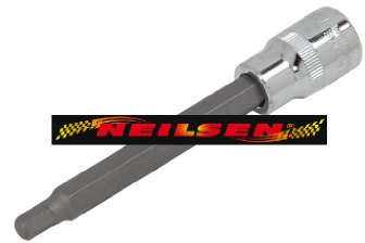 Neilsen CT2120 7mm Hex Bit | 1/2in Drive | 125mm Long | Ideal for Automotive Repairs, Mechanical Applications and Workshop Use