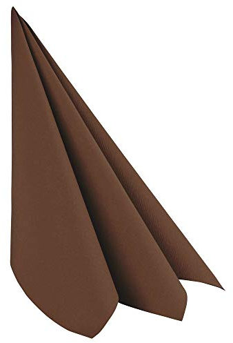 1-PACK Servietten Airlaid 40x40cm 1/4 -Falz stoffähnlich hochwertig braun, 50 Stück