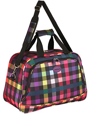 Highbury Lightweight Cabin Sized Approved Hand Luggage / Flight Bag / Travel Bag / Over Night Bag (Multi-Colour Checked)