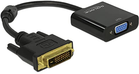 Delock 65658 Adaptor Cable DVI 24 + 1 Male to VGA Female Black