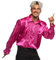 Boland - Camicia da discoteca con volant, rosa, da uomo, costume, camicia da festa, movimento Schlager, anni '70, festa a tema, carnevale