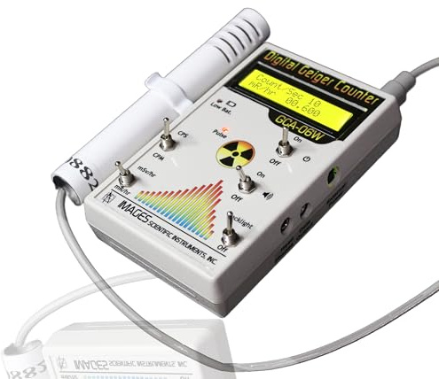 GCA-06W Professional Digital Geiger Counter Radiation Monitor with External Wand - NRC Certification Ready- 0.001 mR/hr Resolution - 1000 mR/hr Range