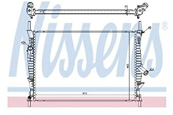 NISSENS Kühler Motorkühlung Kühler Wasserkühler Motorkühler Netzbreite 456mm Netzlänge 672mm Netztiefe 16mm 69240