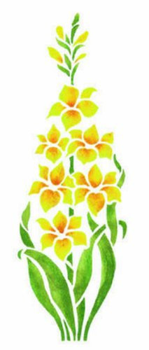 Kreul B434 - Motiv-Schablone, selbstklebend Gladiole 18 x 50 cm