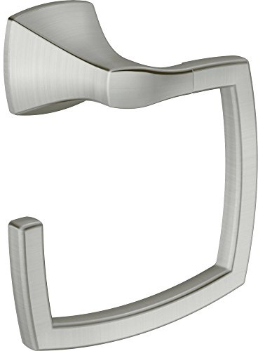 Moen Voss Collection Brushed Nickel Bathroom Hand Towel Ring, Wall Mounted Open Towel Ring, YB5186BN