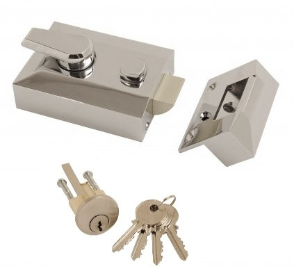 Vibe Nightlatch Double Locking with Cylinder Polished Chrome