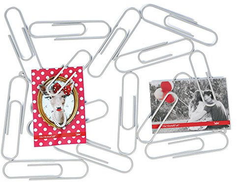 HAB & GUT -CR018V- Bildergalerie BÜROKLAMMERN XXL, Fotohalter, weiß, 43 x 34 cm
