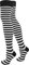 normani 1 2 oder 4 Overknees für Damen - Geringelt aus Baumwolle mit Elasthan, Uni oder Ringel Farbe Schwarz/Weiß/schmal Größe 4 Paar