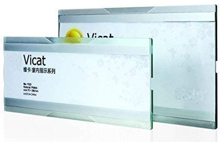 Türschild Büroschild Wandschild VICAT 1120 aus Acryl mit seitlichem Einschub mit doppelseitigem Klebeband (50 x 200 mm)