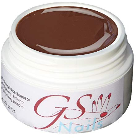 GS-Nails UV Farb-Gel für Nail-Art & Nagel-Design - 5 ml UV-härtendes Covergel - Nailgel - selbstglättendes Nagelgel - Braun 105 - A8