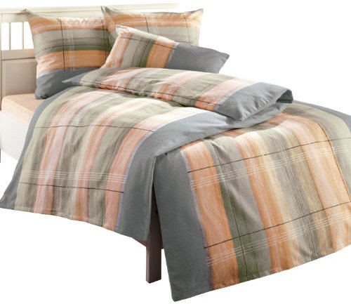 Dyckhoff 3063871200 Weichfrottier-Bettwäsche Corinna 80 x 80 cm und 155 x 200 cm, beige