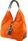 modamoda de - 330 - ital. Leder Damen Schultertasche Large (Wildleder/Orange)