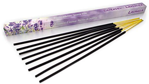Premium Räucherstäbchen Lavendel: natürlich traditionell aus Indien in fairer Herstellung, 8 Stück je 45min. Entspannung, Meditation & Wellness
