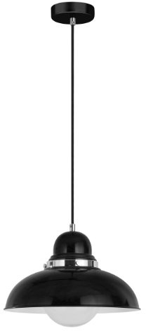 Premier Housewares E27 Edison Screw Chrome Ceiling Pendant, 40 W - Black