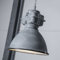 Lightbox Industrial Hängelampe - kürzbare Pendelleuchte mit Glasscheibe im Vintage Look - Metall/Glas Grau/Antik