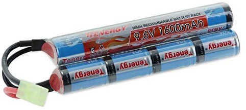 Tenergy 9.6V NiMH 1600mAh Butterfly Mini Battery Pack with Mini Tamiya Connector for Airsoft Guns #11423