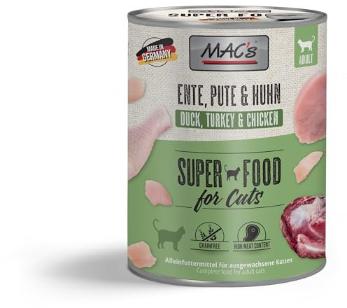 Mac's Katzenfutter getreidefrei Ente, Pute, Huhn, 800 g