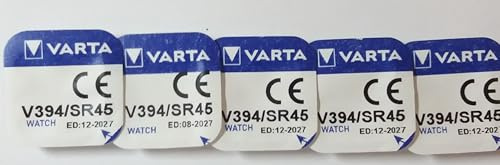 Varta Pile pour Montre 1.55V-67mAh SR41 394.801.111 - Lot de 5 Pieces