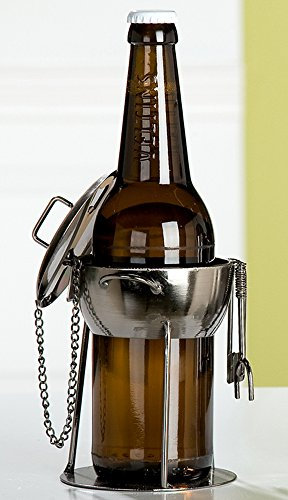 GILDE Flaschenhalter Grill mit Flaschenöffner, für 0,5L Bierflasche H 15cm