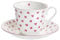 Nina Campbell Bone China Tea Cup and Saucer, Pink Hearts Design