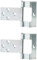 Merriway BH01811 50 x 16 mm Gekröpftes, bündiges Scharnier, Glänzend verzinkt / Weiß, 2 Stück