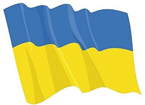 U24 Autoaufkleber wehende Flagge Ukraine 8,5 x 6 cm