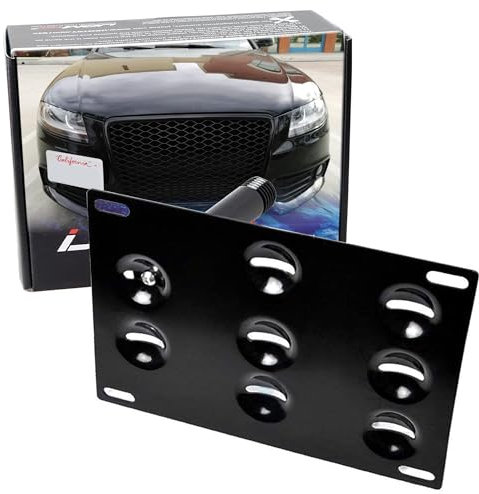 iJDMTOY Front Bumper Tow Hole Adapter License Plate Mounting Bracket Compatible With Audi A4 A5 A7 S4 S5 S7 RS5 RS7, etc