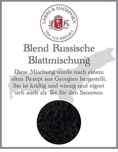 Lerbs & Hagedorn, Blend Tee Russische Blattmischung| Kräftiger Würziger Geschmack 250g (ca. 21 Liter) Besonders gut geeignet als Tee für den Samowar