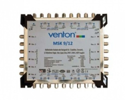 Venton Sat Multischalter 9/12 MSK I Multiswitch Kaskade für 12 Teilnehmer I Sat-Verteiler 9 Eingänge 12 Ausgänge - UHD Full HD-TV 4K 3D I Empfang digitaler & terrestrischer Signale I inkl Netzteil