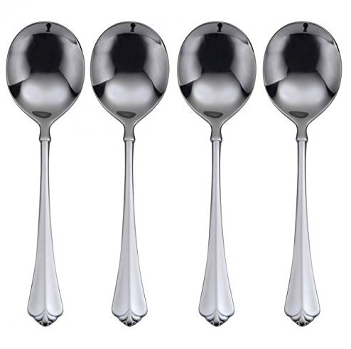Oneida Juilliard cuenco redondo sopa cucharas soperas, juego de 4