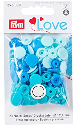 Prym Love Druckknopf Color KST 12,4 mm blau, Polyester, 12.4 mm cm