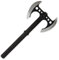 M48 United Cutlery Double Blade Tomahawk, Taktisch, Schwarz, Tomahawk, Axt, Glasfaserverstärkter Nylon-Griff, Rostfreier Edelstahl 2Cr13, Schwarze Nylon-Gürtelscheide