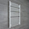 companyblue 800mm wide x 1200mm high Heated Towel Rail Straight Flat White Bathroom Warmer Radiator Rack Central Heating