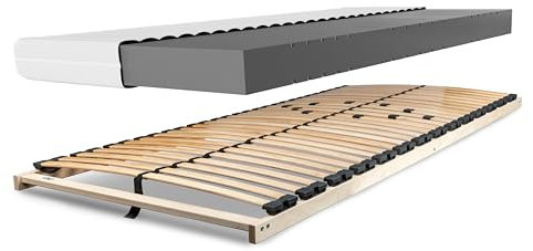 Betten-ABC - Matratze & Lattenrost (KSP-500) - 80x200 cm (H2) - 7-Zonen Matratze aus Kaltschaum mit passendem Lattenrost - Hypoallergen & Antibakteriell - Oeko-TEX® Zertifiziert - Lieferung per Paket
